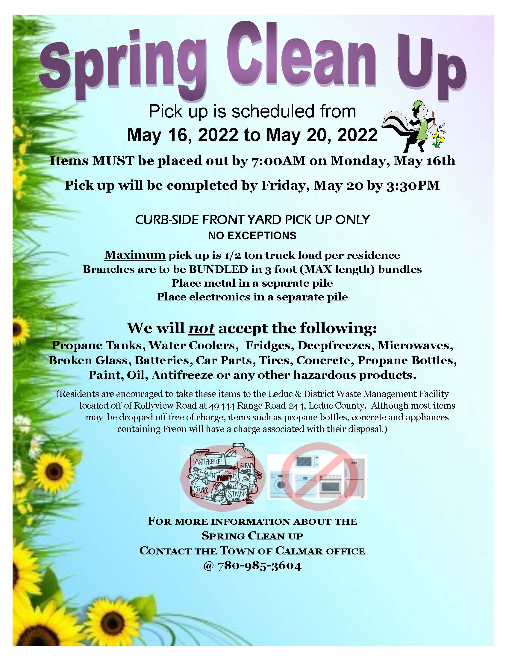 Spring Clean Up - Town of Calmar